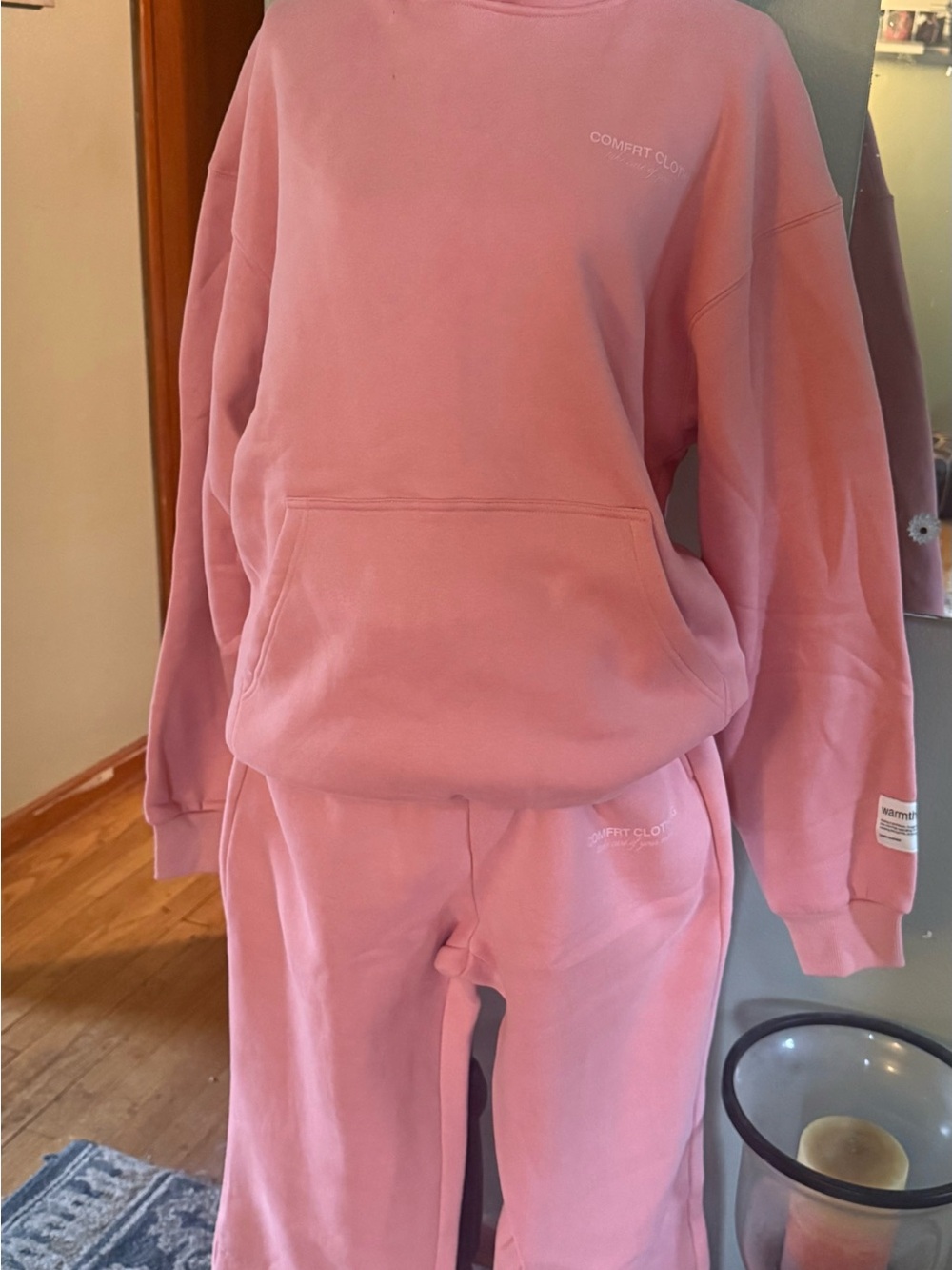 Comfrt Clothing coral hoodie and Sweatpants Set